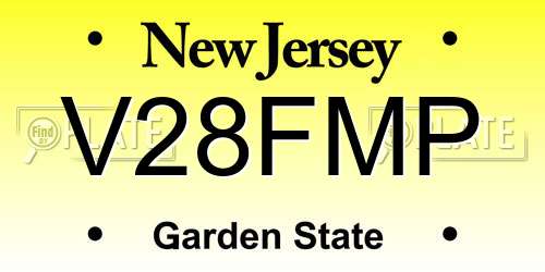 V28FMP New Jersey License Plate