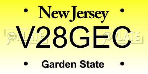 V28GEC New Jersey License Plate