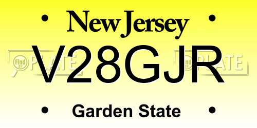 V28GJR New Jersey License Plate