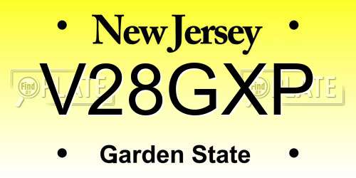 V28GXP New Jersey License Plate