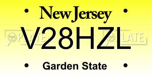 V28HZL New Jersey License Plate