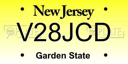 V28JCD New Jersey License Plate