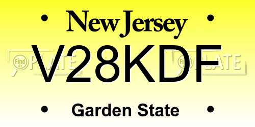 V28KDF New Jersey License Plate