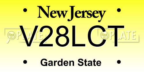 V28LCT New Jersey License Plate