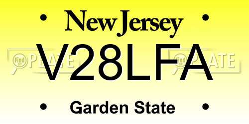 V28LFA New Jersey License Plate