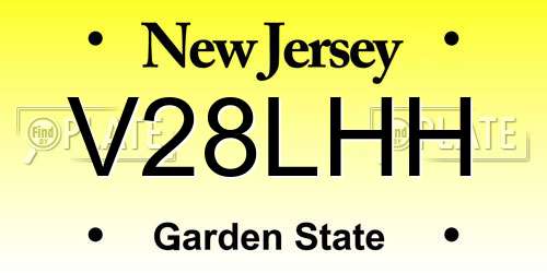 V28LHH New Jersey License Plate