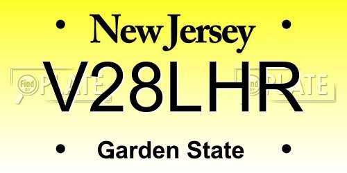 V28LHR New Jersey License Plate