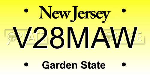 V28MAW New Jersey License Plate