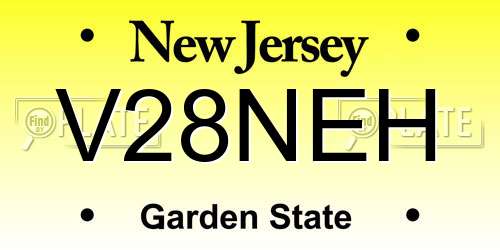 V28NEH New Jersey License Plate