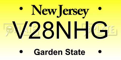 V28NHG New Jersey License Plate