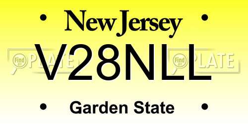 V28NLL New Jersey License Plate