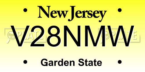 V28NMW New Jersey License Plate