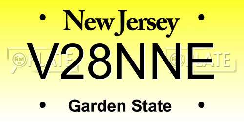 V28NNE New Jersey License Plate