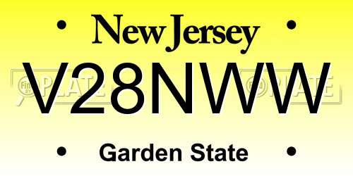 V28NWW New Jersey License Plate