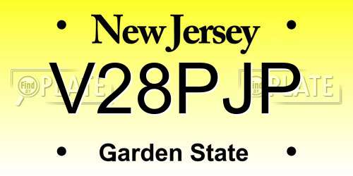 V28PJP New Jersey License Plate