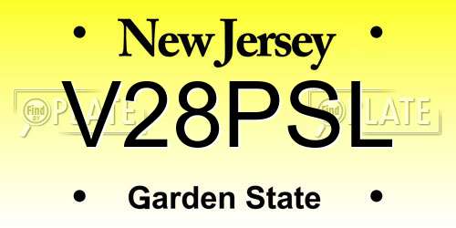 V28PSL New Jersey License Plate
