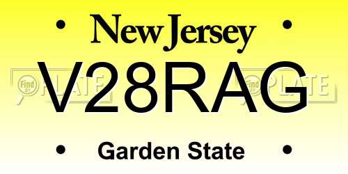 V28RAG New Jersey License Plate