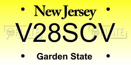 V28SCV New Jersey License Plate