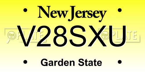 V28SXU New Jersey License Plate