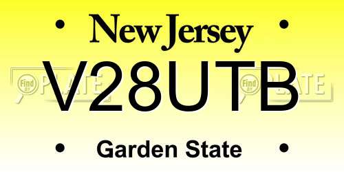 V28UTB New Jersey License Plate