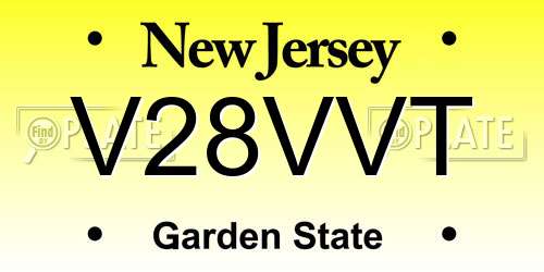 V28VVT New Jersey License Plate