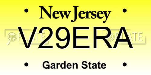 V29ERA New Jersey License Plate