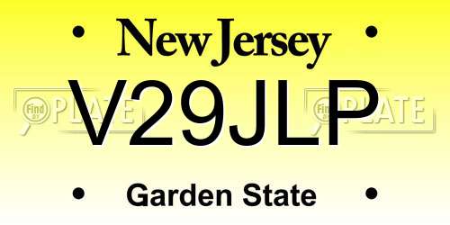 V29JLP New Jersey License Plate