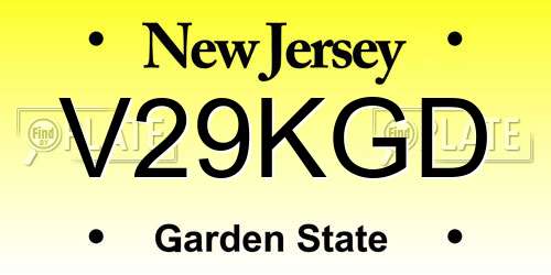 V29KGD New Jersey License Plate