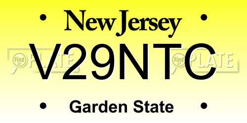 V29NTC New Jersey License Plate