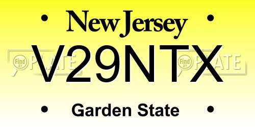 V29NTX New Jersey License Plate