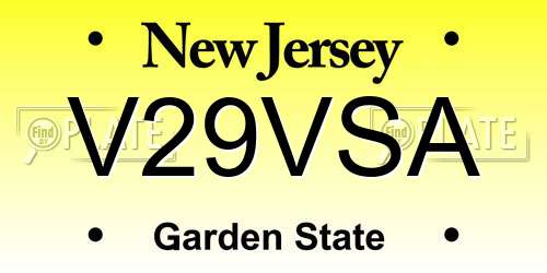 V29VSA New Jersey License Plate