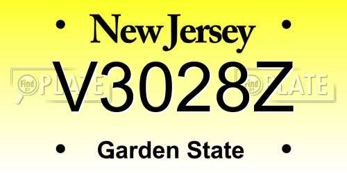 V3028Z New Jersey License Plate
