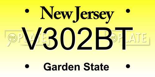 V302BT New Jersey License Plate