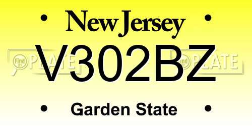 V302BZ New Jersey License Plate