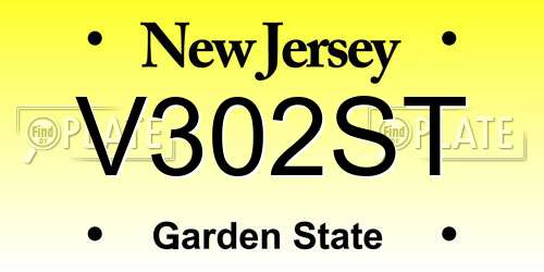 V302ST New Jersey License Plate