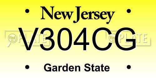 V304CG New Jersey License Plate