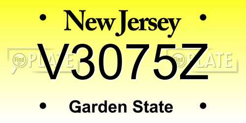 V3075Z New Jersey License Plate
