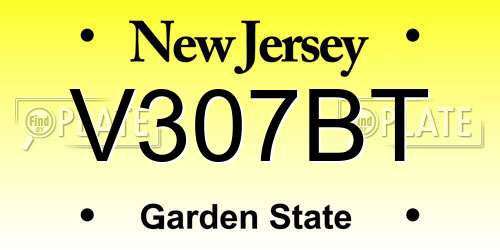 V307BT New Jersey License Plate