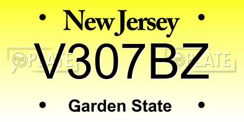 V307BZ New Jersey License Plate