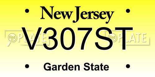 V307ST New Jersey License Plate