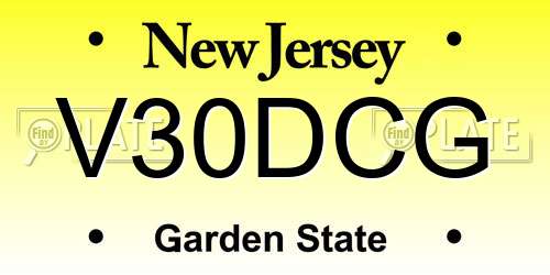 V30DCG New Jersey License Plate