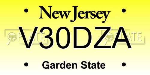 V30DZA New Jersey License Plate