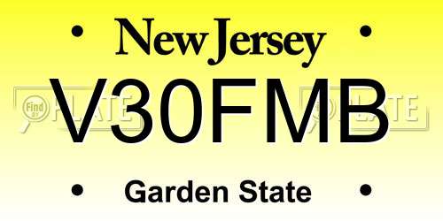 V30FMB New Jersey License Plate
