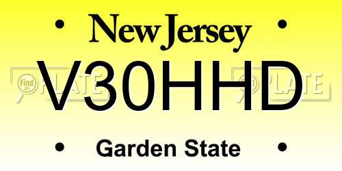 V30HHD New Jersey License Plate