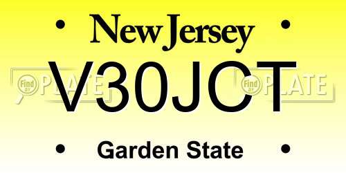 V30JCT New Jersey License Plate