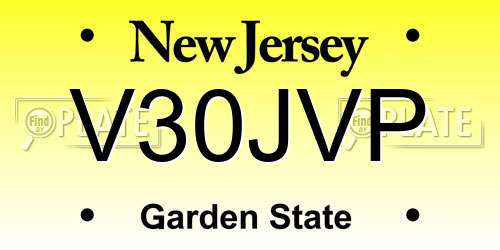 V30JVP New Jersey License Plate