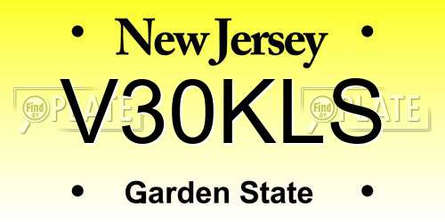 V30KLS New Jersey License Plate