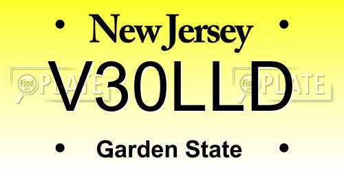 V30LLD New Jersey License Plate