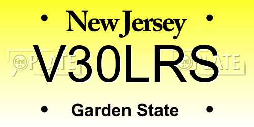 V30LRS New Jersey License Plate