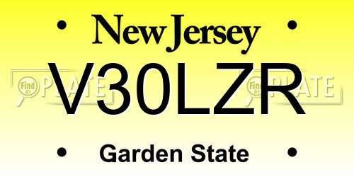 V30LZR New Jersey License Plate